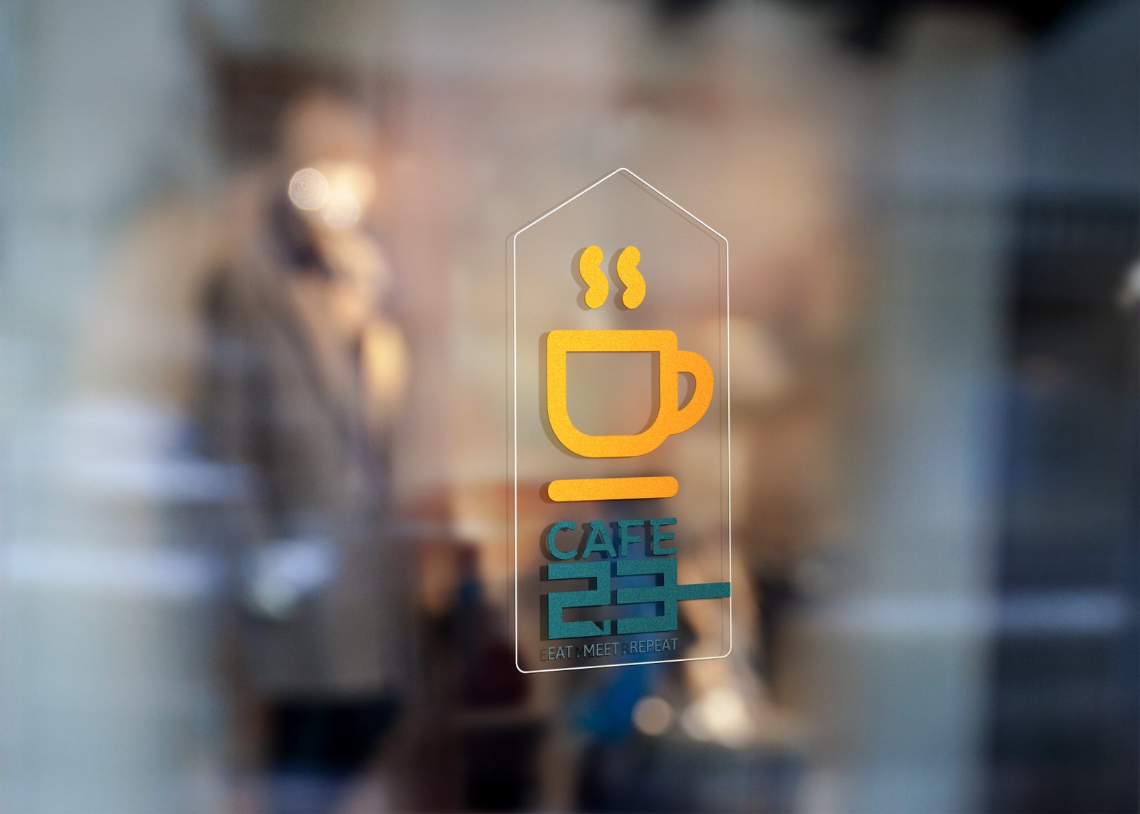 CAFE 23 Window Decal Cafe Icon